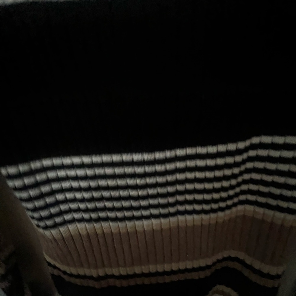 Striped Black and Brown Knit Dress - Picture 3 of 4